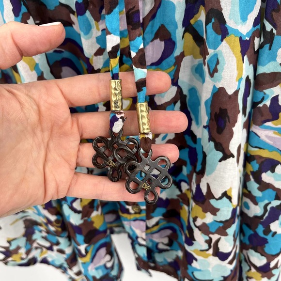 Diane von Furstenberg Marina Dress Size Small Swim Cover Up Tunic Blue White - Picture 7 of 16